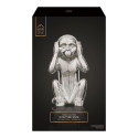 Statue Argentée Singe de la Sagesse "N'entends pas" H28cm