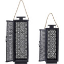 Duo de Lanternes Métal Ajouré Noir