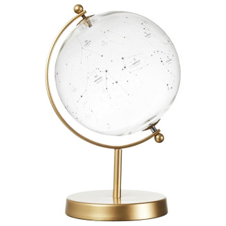 Globe Constellations en Verre Support Doré