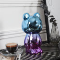 Figurine Ourson Electroplaquage Dégradé Rose Bleu H21,5cm
