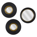 Lot de 3 Miroirs Convexes Ronds Noir et Or