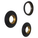 Lot de 3 Miroirs Convexes Ronds Noir et Or