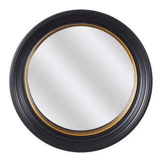 Miroir Convexe Rond Noir et Or Ø40,5cm