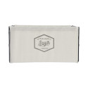 Bac de Rangement Pliable en Métal Noir et Tissu Blanc 35x23cm