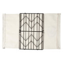 Bac de Rangement Pliable en Métal Noir et Tissu Blanc 35x23cm