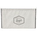 Bac de Rangement Pliable en Métal Noir et Tissu Blanc 38x28cm