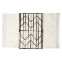 Bac de Rangement Pliable en Métal Noir et Tissu Blanc 38x28cm