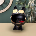 Vide-Poche Chien à Lunettes Géométrique Noir et Or
