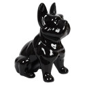 Statue Bulldog en Céramique Noir Brillant H30cm