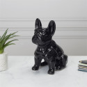 Statue Bulldog en Céramique Noir Brillant H30cm