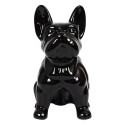 Statue Bulldog en Céramique Noir Brillant H30cm