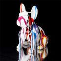 Statue Bulldog en Céramique Multicolore Brillant H30cm