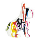 Statue Bulldog en Céramique Multicolore Brillant H30cm