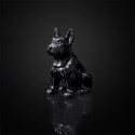 Statue Bulldog en Céramique Noir Brillant H20cm