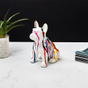 Statue Bulldog en Céramique Multicolore Brillant H20cm