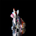 Statue Bulldog en Céramique Multicolore Brillant H20cm