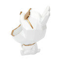 Vide-Poche Chien à Lunettes Géométrique Blanc et Or