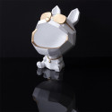 Vide-Poche Chien à Lunettes Géométrique Blanc et Or