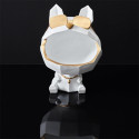 Vide-Poche Chien à Lunettes Géométrique Blanc et Or