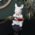 Vide-Poche Bulldog Blanc et Or Plateau Servi