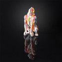 Statue Gorille en Résine Multicolore Brillant H24cm