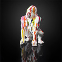 Statue Gorille en Résine Multicolore Brillant H46cm