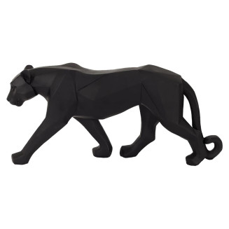 Statue Panthère Géométrique Noire en Résine
