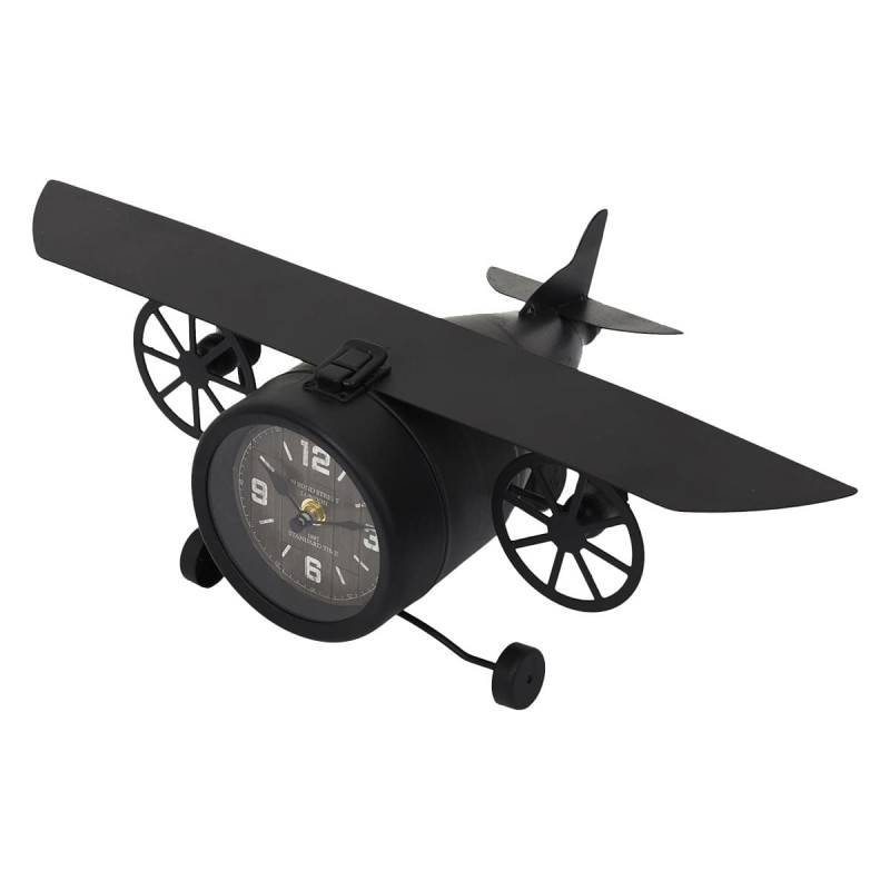 Horloge à Poser Vintage Avion à Hélice Noir Horloge à Poser Vintage Avion à Hélice Noir