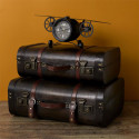 Horloge à Poser Vintage Avion à Hélice Noir