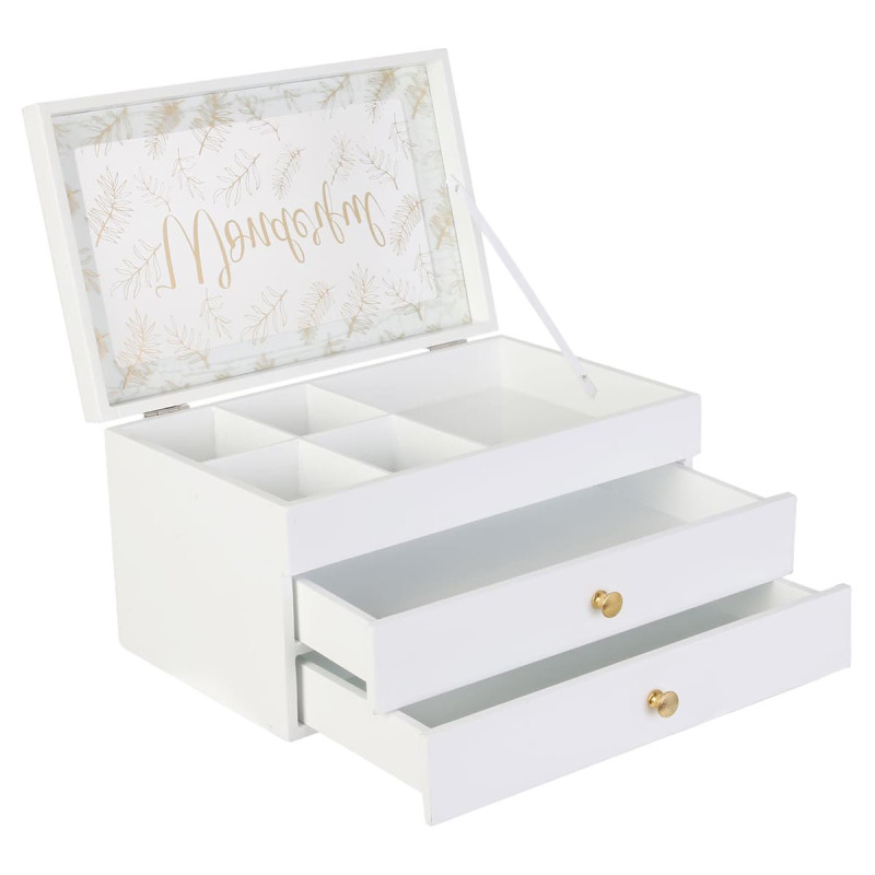 Boîte à Bijoux 2 Tiroirs Blanche