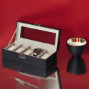 Coffret pour Montres 5 Emplacements Revêtement Structuré Chic Noir
