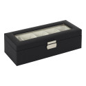 Coffret pour Montres 5 Emplacements Revêtement Structuré Chic Noir