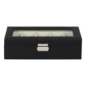 Coffret pour Montres 5 Emplacements Revêtement Structuré Chic Noir