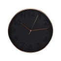 Horloge Murale Ronde Noire et Rose Gold