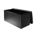 Banc Coffre Pliable Simili Cuir Noir Capitonné