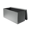 Banc Coffre Pliable Simili Cuir Gris Capitonné