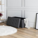 Banc Coffre Pliable Simili Cuir Gris Capitonné