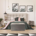 Banc Coffre Pliable Simili Cuir Gris Capitonné
