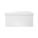 Banc Coffre Pliable Simili Cuir Blanc Capitonné