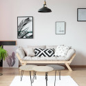 Lot de 3 Tables Basses Emboitables Aspect Bois Motifs Noirs