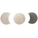 Lot de 3 Tables Basses Emboitables Aspect Bois Motifs Noirs