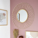 Miroir Rond Déco Rosace en Bambou Ø90cm