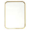 Miroir Rectangulaire Cadre Métal Doré Coins Arrondis 25x34cm