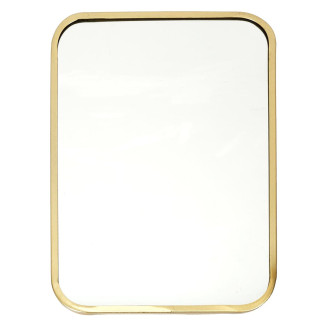Miroir Rectangulaire Cadre Métal Doré Coins Arrondis 25x34cm