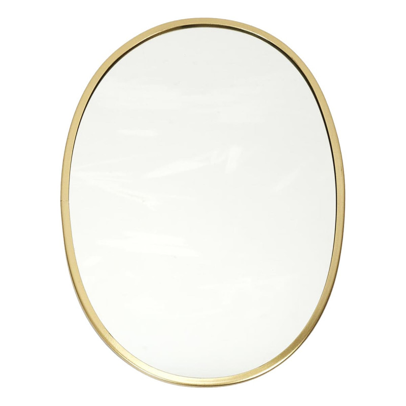 Miroir Ovale Cadre Métal Doré 25x34cm