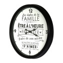Horloge Murale Noire et Blanche Ø50cm "Règles de Famille"