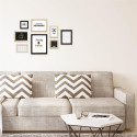 Set de 8 Cadres Photo Effet Bois Naturel et Noir