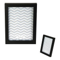 Set de 8 Cadres Photo Effet Bois Naturel et Noir
