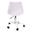 Chaise de Bureau à Roulettes Rembourrée Coloris Blanc