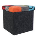 Pouf Coffre Pliable Motif Patchwork